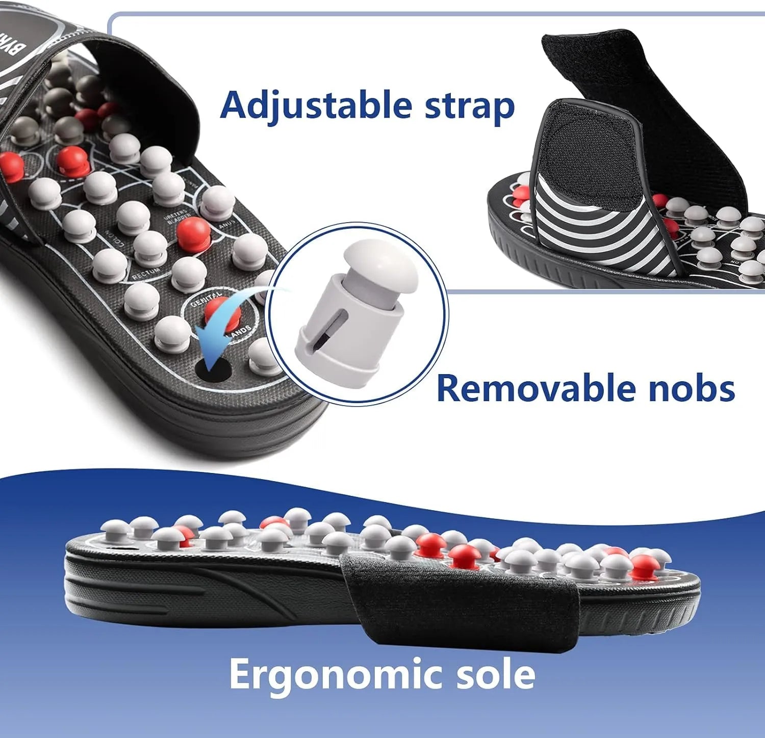 Acupressure Reflexology Massage Slippers – Magnetic Therapy Foot Massage Sandals for Pain Relief & Relaxation - Dreamzhub