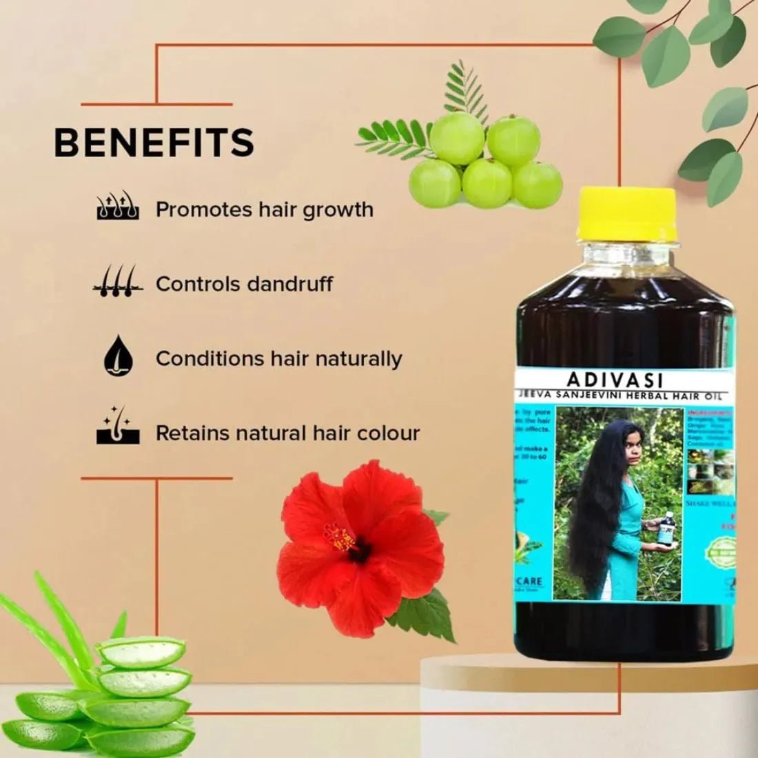 Adivasi Jeeva Sanjeevini Herbal Hair Growth oil - Ayurvedic Hair Growth Oil - Dreamzhub
