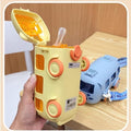 Bus Design Water Bottle with Wheels – School Water Bottle for Kids - Dreamzhub