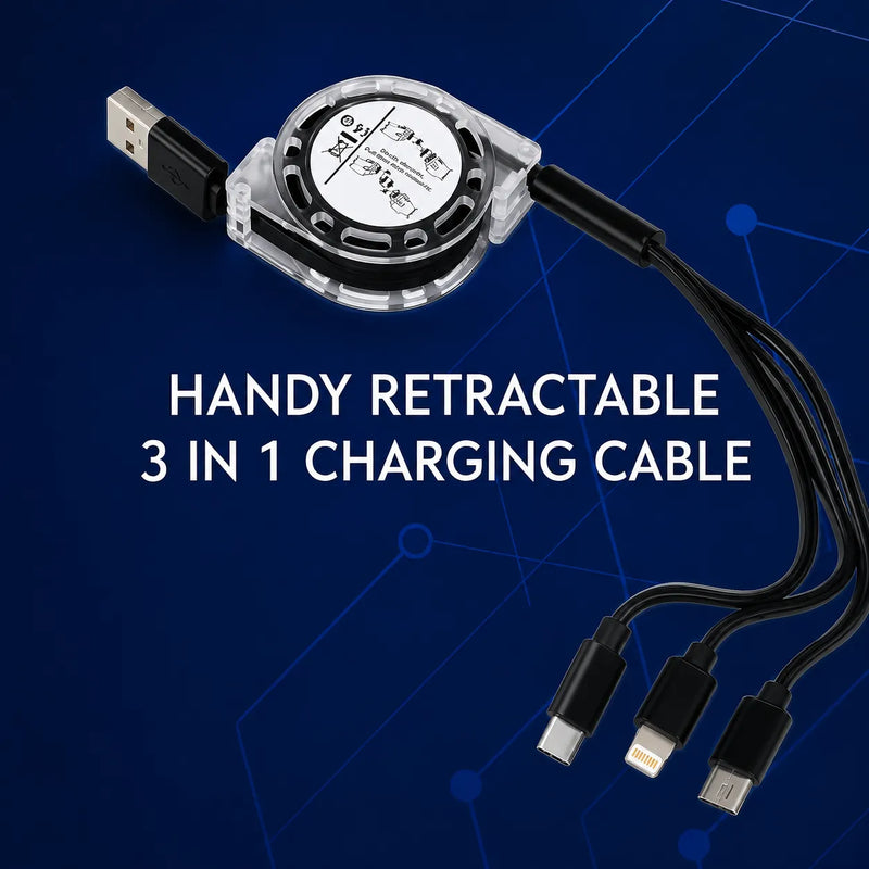 3 in 1 Multi Retractable Charging Cable