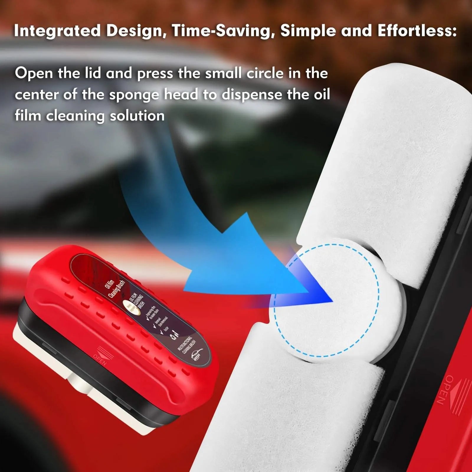 Car Glass Oil Film Remover with Cleaning Brush | Removes Oil Film, Water Spots, Grease & Wiper Marks | Clear Vision Windshield Cleaner - Dreamzhub