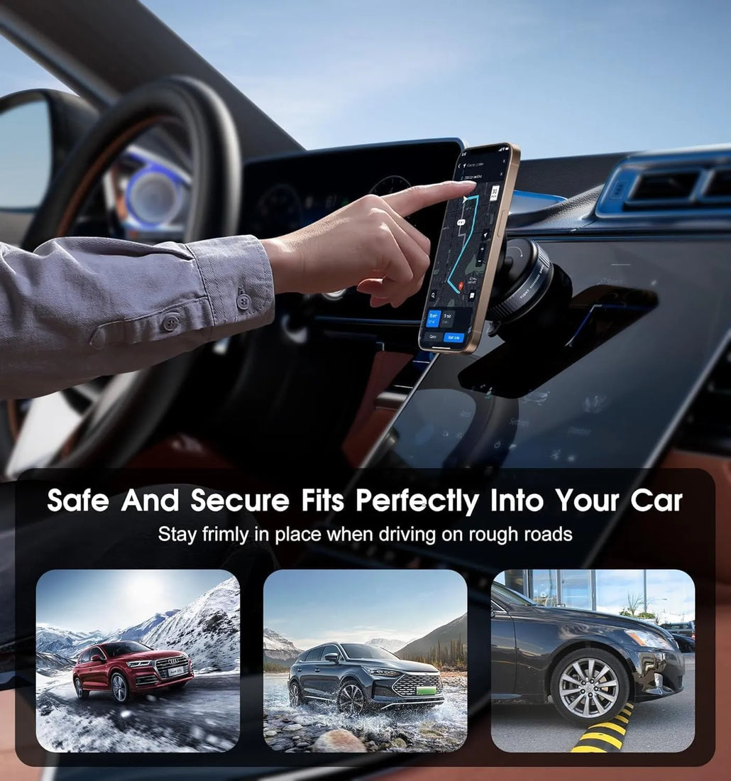 360° Magnetic Car Phone Holder with Strong Suction Mount