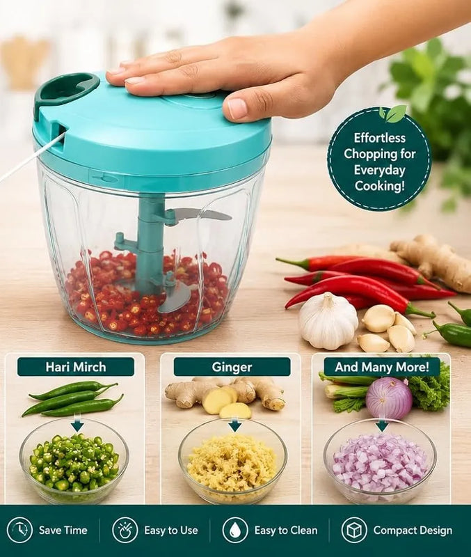 Manual Vegetable Chopper with String Pull