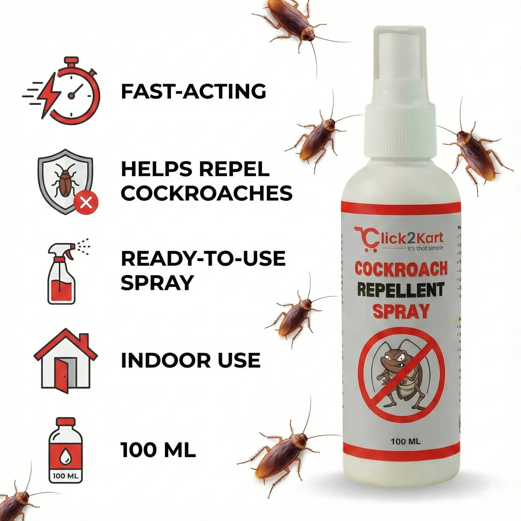 Cockroach Repellent Spray | Non - Toxic Herbal Formula | Fast Home Pest Control - Dreamzhub