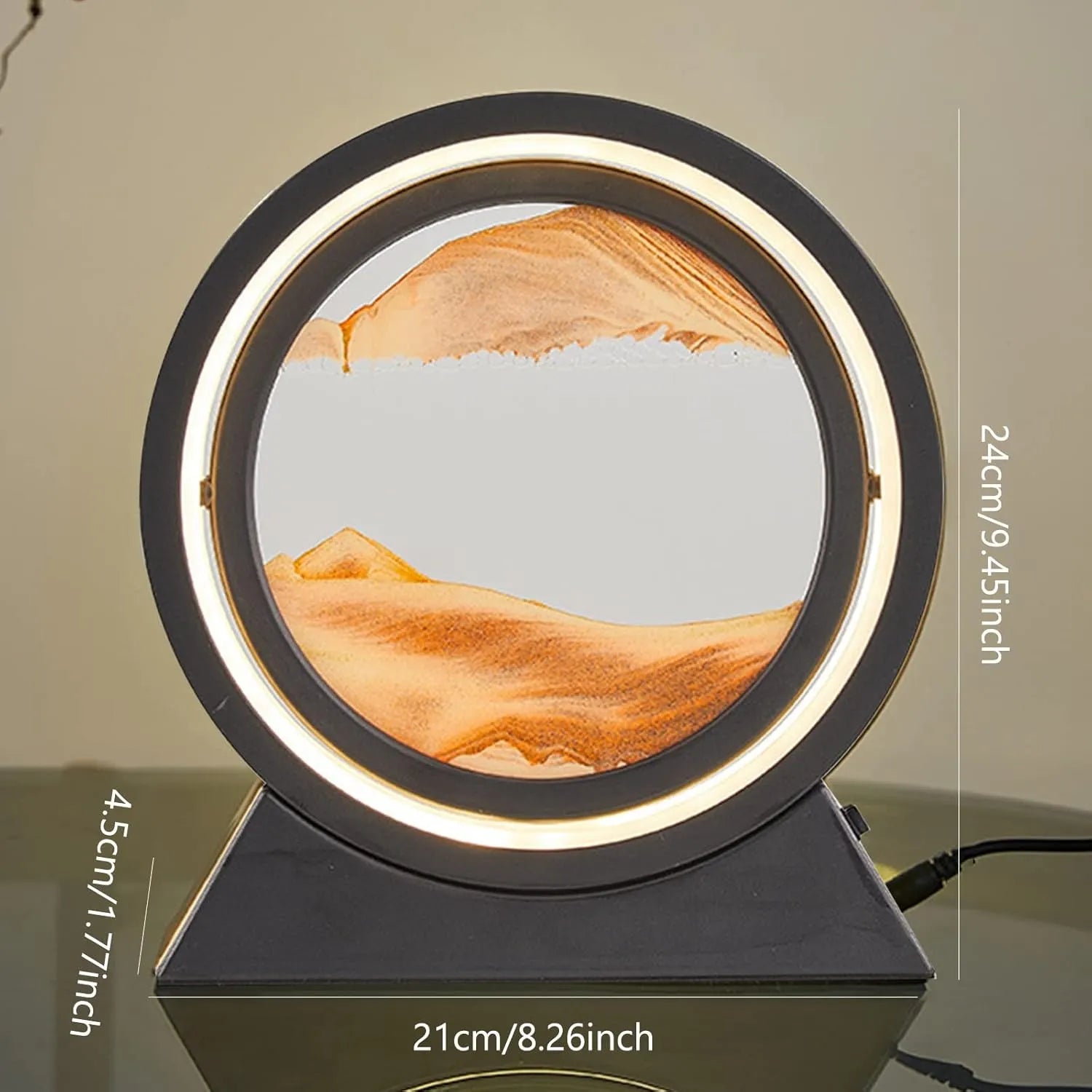 Creative Moving Sand Art Picture | 3D Quicksand Lamp with LED Light | Relaxing Desktop Sand Scene Decor for Home & Office | Rotating Hourglass Landscape Night Light Gift - Dreamzhub