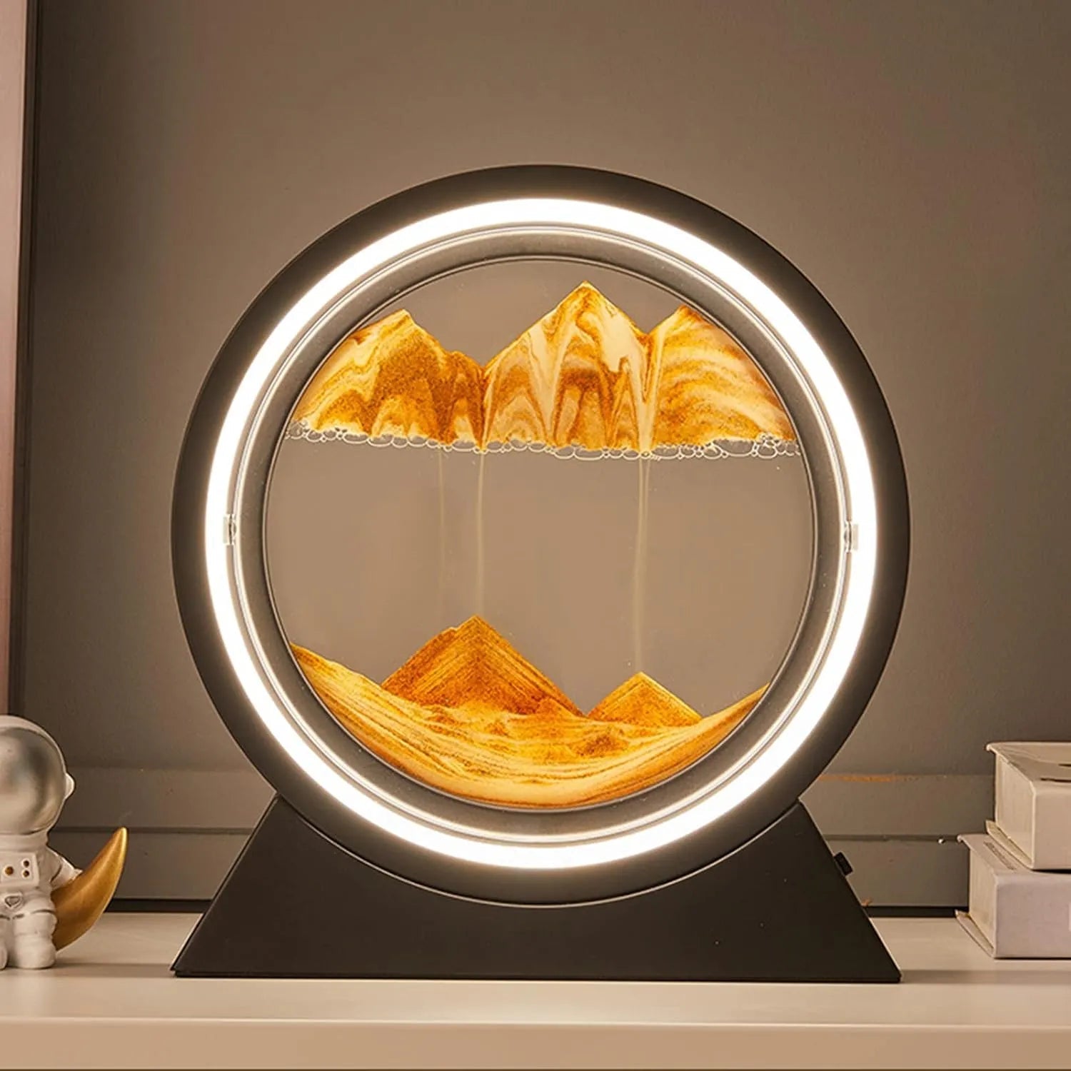 Creative Moving Sand Art Picture | 3D Quicksand Lamp with LED Light | Relaxing Desktop Sand Scene Decor for Home & Office | Rotating Hourglass Landscape Night Light Gift - Dreamzhub