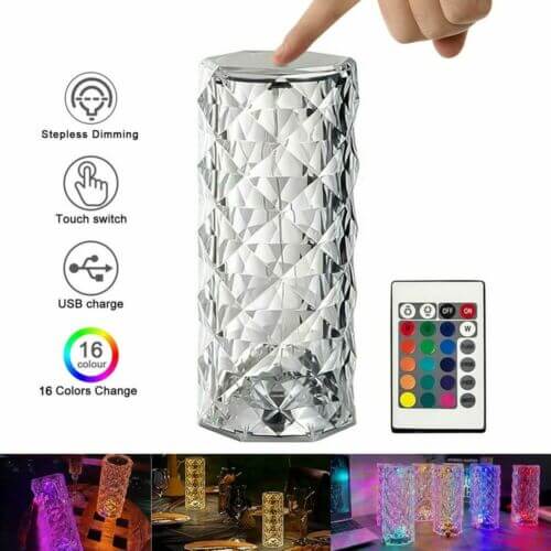 Crystal Table Rose Lamp - Dreamzhub