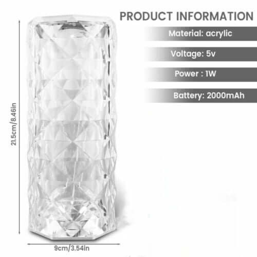 Crystal Table Rose Lamp - Dreamzhub