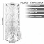 Crystal Table Rose Lamp - Dreamzhub