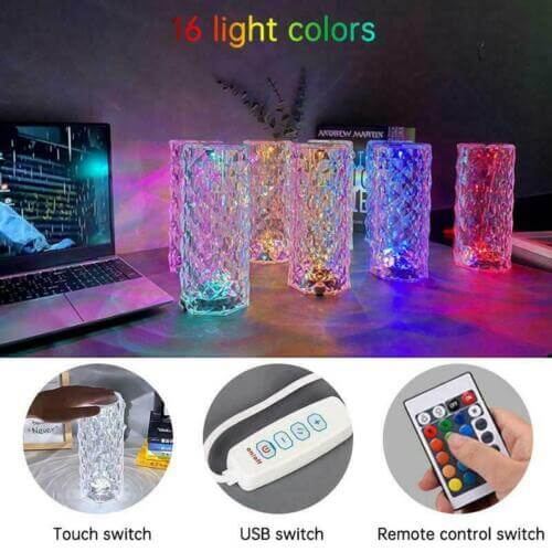 Crystal Table Rose Lamp - Dreamzhub