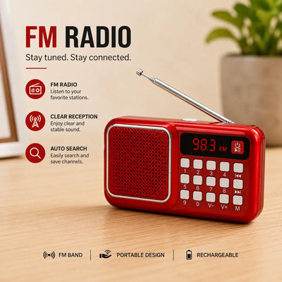 Rechargeable Radio With Bluetooth And Power Bank Function