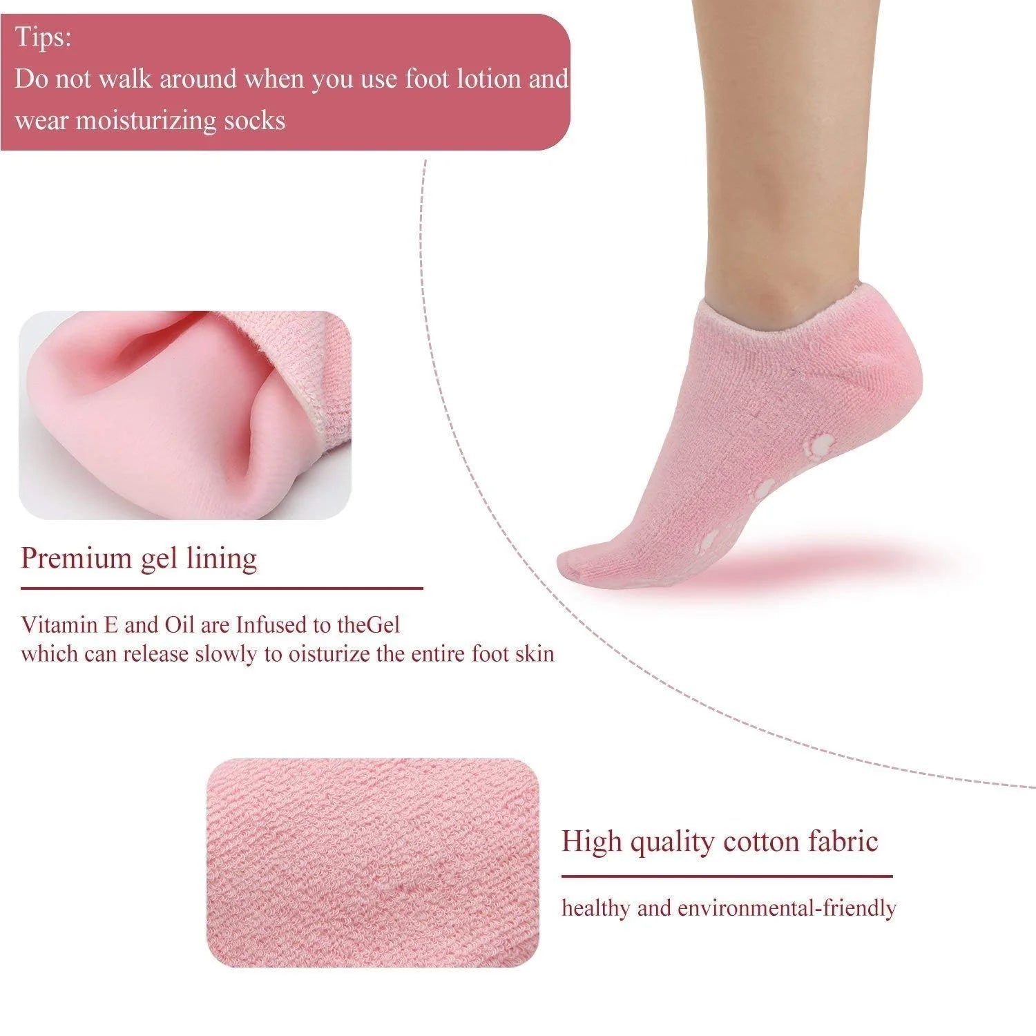 Crack Heal Silicon Spa Gel Socks