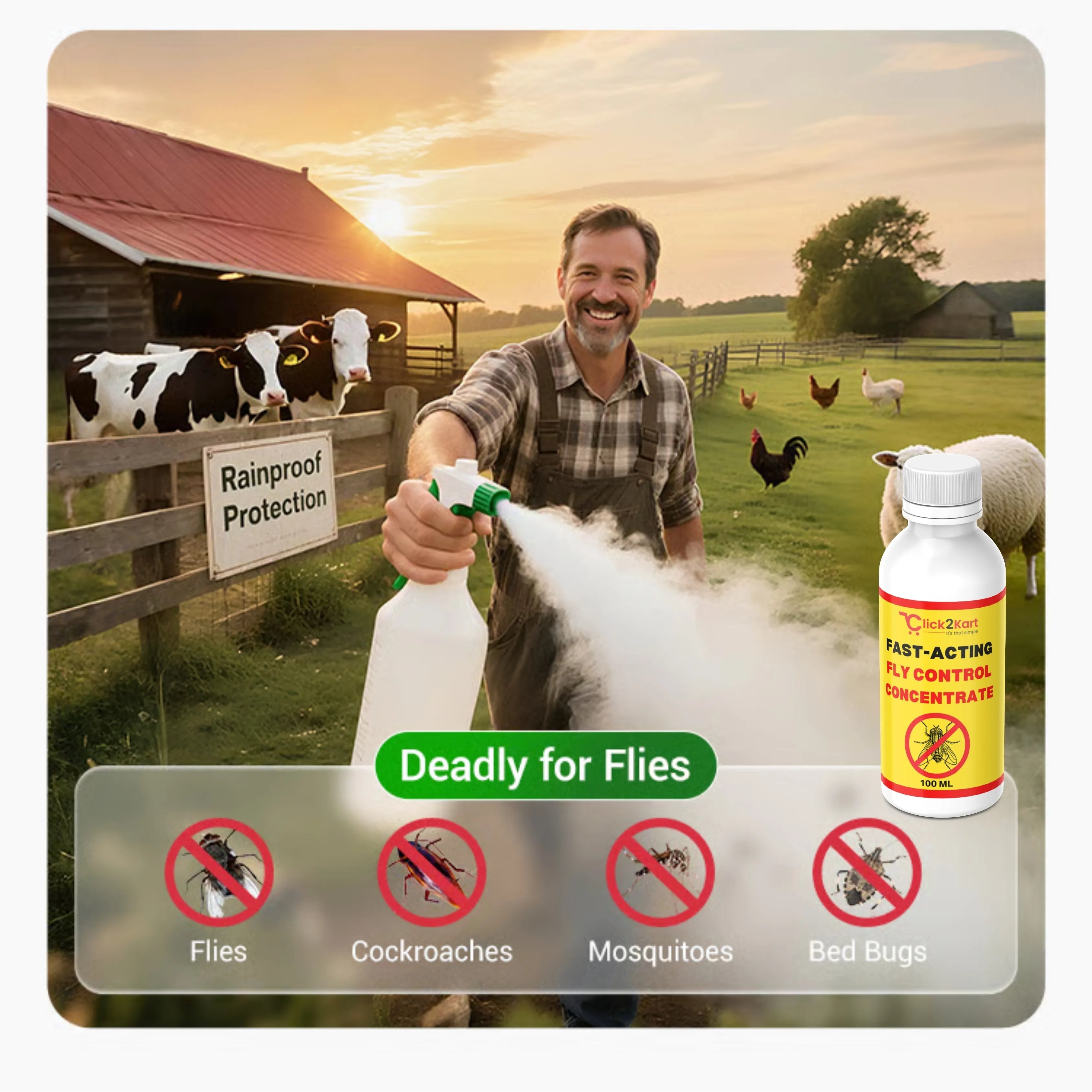 Fast - Acting Fly Control Concentrate – Powerful Insect Killer for Indoor & Outdoor Use - Dreamzhub