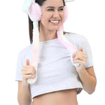 Girls Winter Plush Earmuffs with Moving Bunny Ears – Soft, Warm & Super Cute Ear Warmer - Dreamzhub