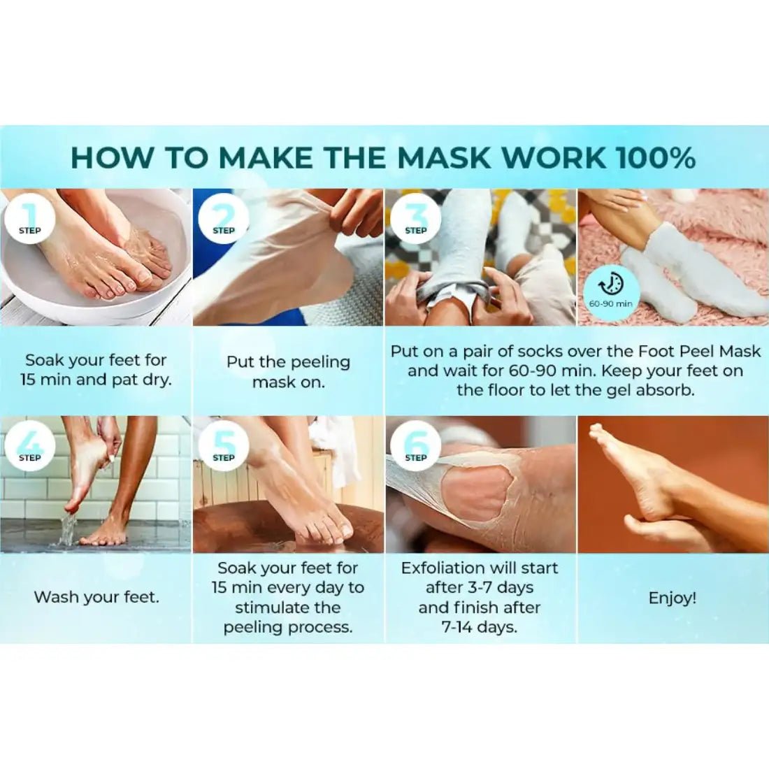 Goat Milk Exfoliating Foot Mask with Nicotinamide | Deep Moisturising & Dead Skin Removal Foot Mask - Dreamzhub