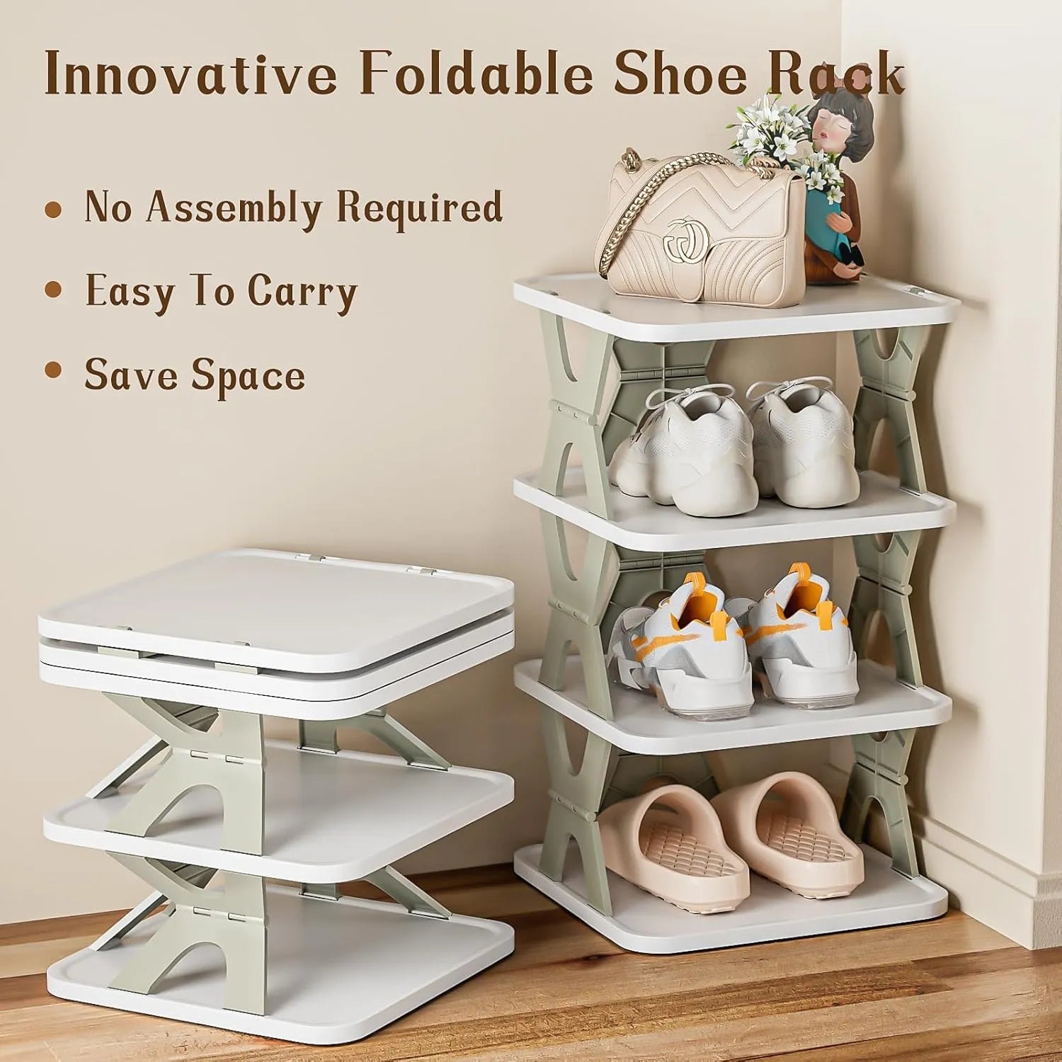 Heavy - Duty 4 - Layer Foldable Multifunctional Shoe Rack – The Ultimate Space - Saving Storage Solution - Dreamzhub