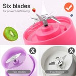 Portable USB Rechargeable Juicer Blender | 6 Stainless Steel Blades