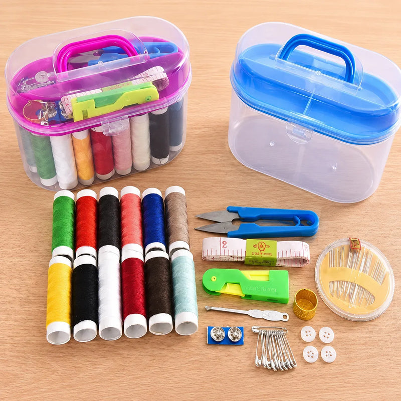 SD Double Layer Small & Portable Travel Sewing Kits Box