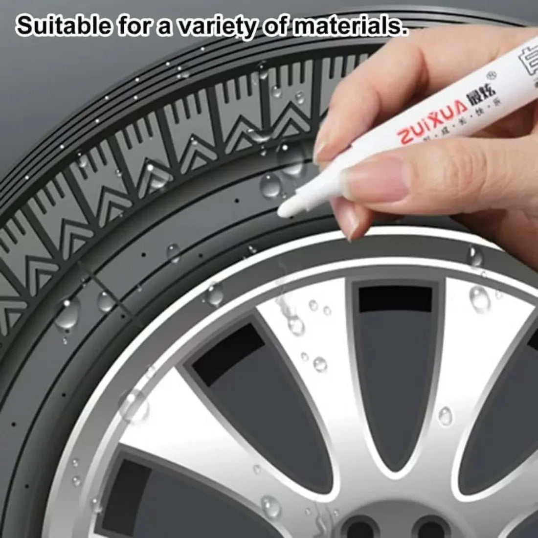 Pack of 10 Waterproof White Marker Pens for Cars & Bikes