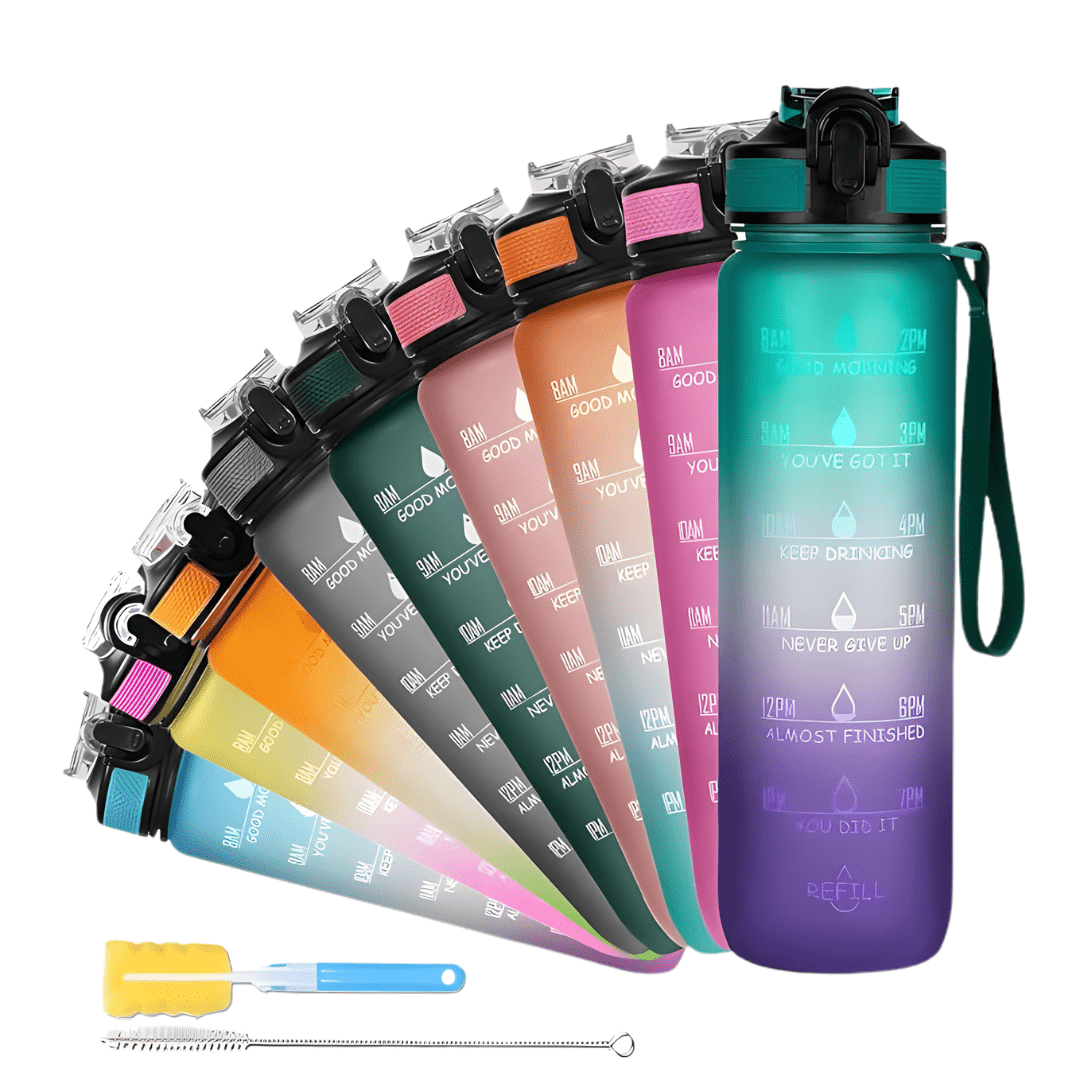 Motivational Water Bottle with Time Markers – Stay Hydrated, Stay Inspired - Dreamzhub