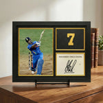 MS Dhoni | Signed Frame Gold Edition – 40 × 30 Cm (Print on Demand) - Dreamzhub