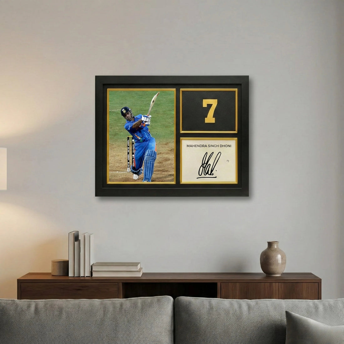 MS Dhoni, Virat Kohli, Sachin Tendulkar | Signed Frame Gold Edition – 40 × 30 Cm - Dreamzhub