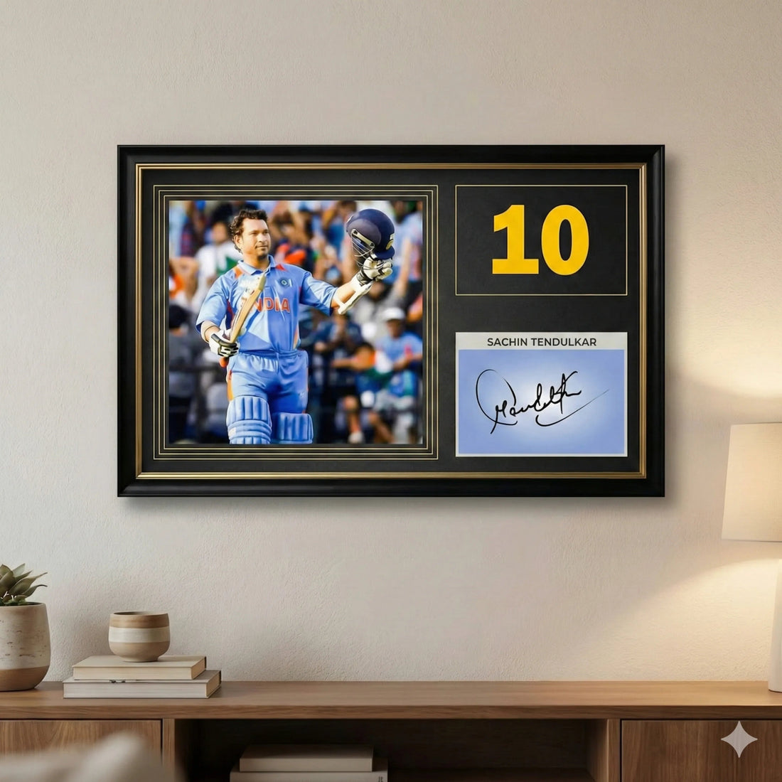 MS Dhoni, Virat Kohli, Sachin Tendulkar | Signed Frame Gold Edition – 40 × 30 Cm - Dreamzhub