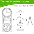Multi - Functional Geometry Ruler – 360° Protractor, Compass & Measuring Tool for Students & Designers - Dreamzhub
