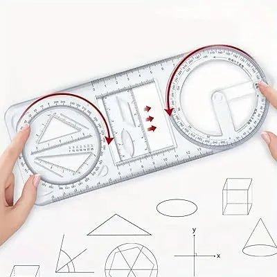 Multi - Functional Geometry Ruler – 360° Protractor, Compass & Measuring Tool for Students & Designers - Dreamzhub