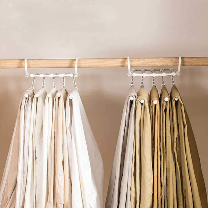 Non - Slip 5 - Layered Pants Rack Hanger – Multi - Functional Space - Saving Closet Organizer for Pants, Trousers, Scarves & More - Dreamzhub
