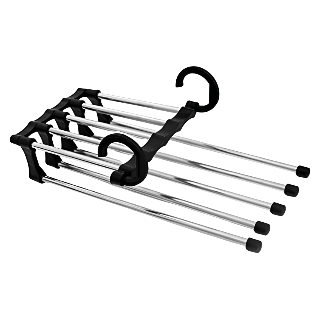Non - Slip 5 - Layered Pants Rack Hanger – Multi - Functional Space - Saving Closet Organizer for Pants, Trousers, Scarves & More - Dreamzhub