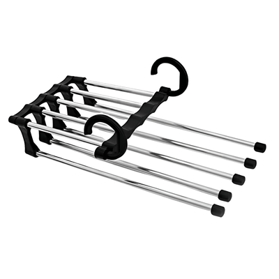 Non - Slip 5 - Layered Pants Rack Hanger – Multi - Functional Space - Saving Closet Organizer for Pants, Trousers, Scarves & More - Dreamzhub