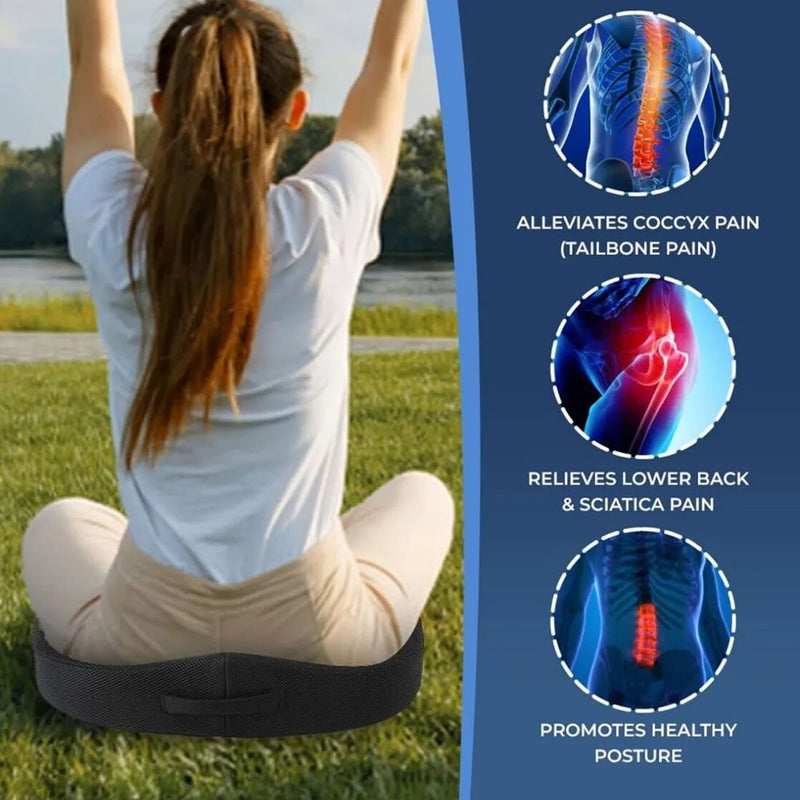 Orthopedic Memory Foam Seat Cushion – Large | Superior Comfort & Support for Back Pain Relief - Dreamzhub