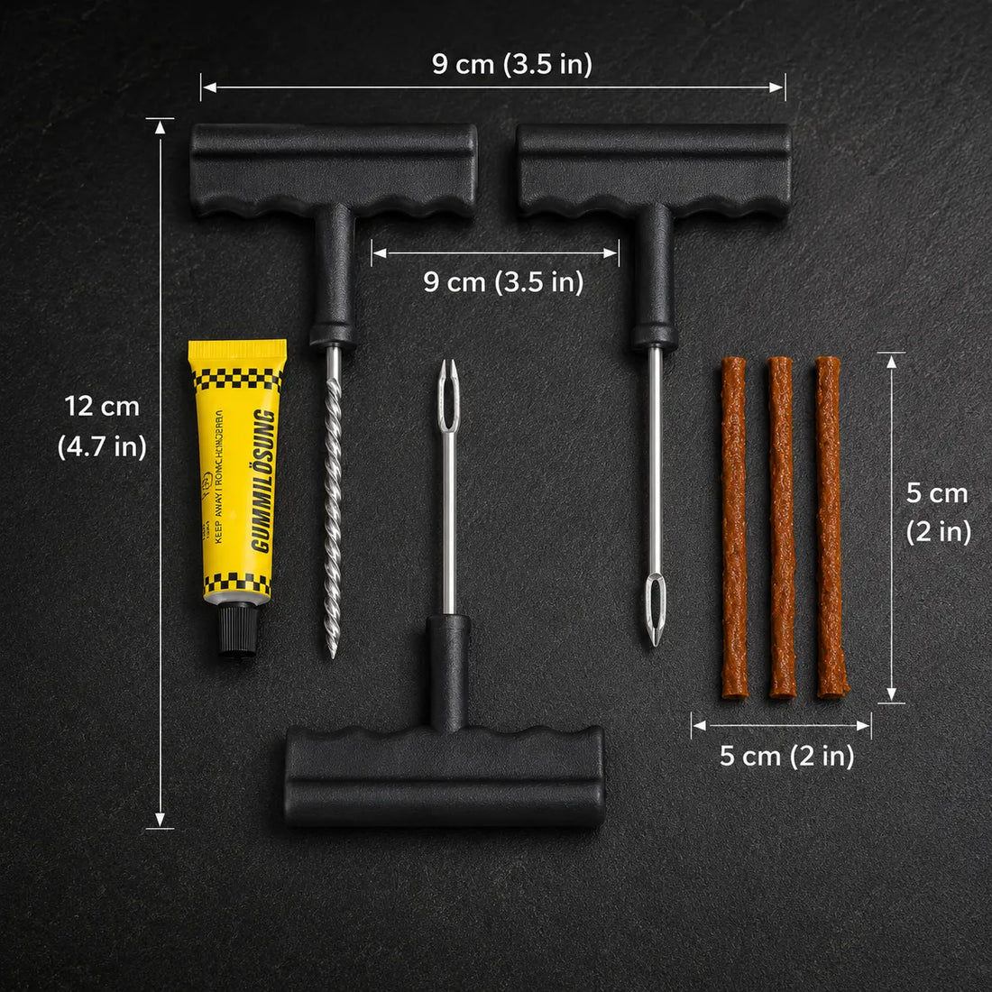 Universal Tubeless Tyre Puncture Repair Kit