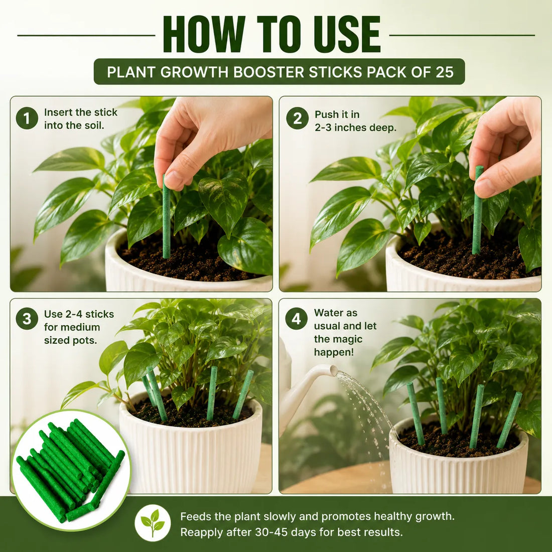 Plant Growth Booster Sticks Pack Of 25