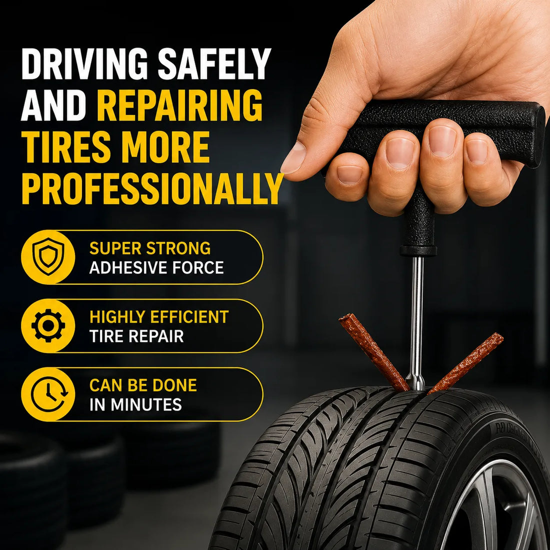 Universal Tubeless Tyre Puncture Repair Kit