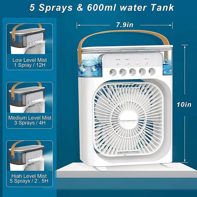 Portable 3 - in - 1 Air Conditioner Fan & Cooler – Instant Cooling for Home & Office - Dreamzhub