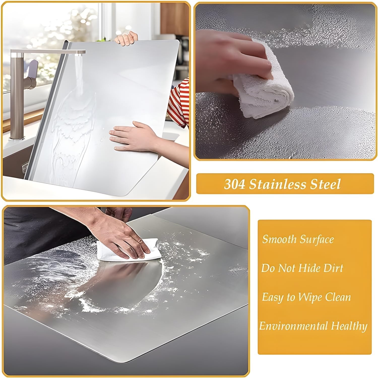 Premium Stainless Steel Chopping Board – Ultra - Durable, Hygienic & Rust - Resistant Cutting Board for Kitchen - Dreamzhub