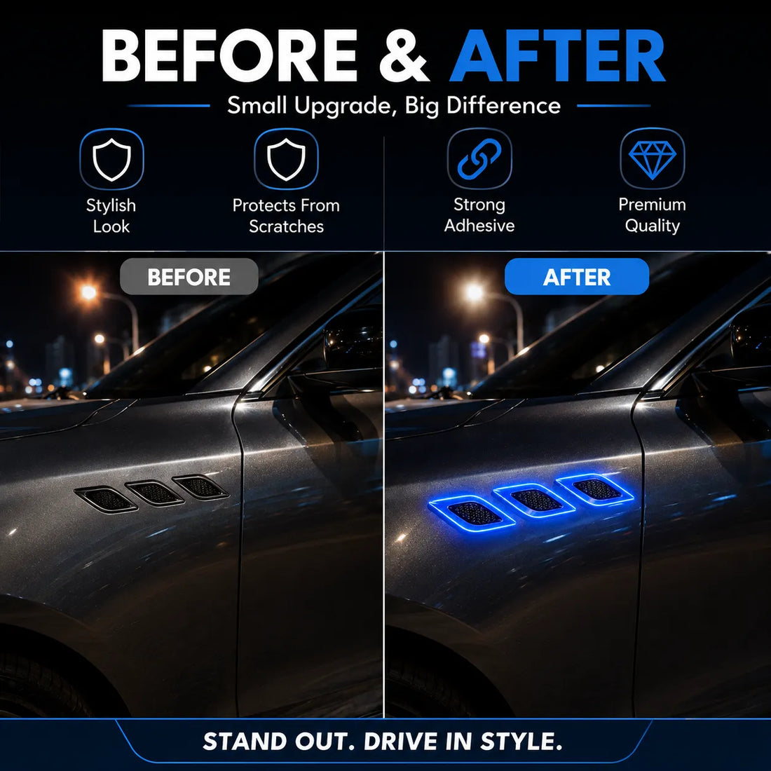 Car Side Sporty Reflectors (2 leafs )