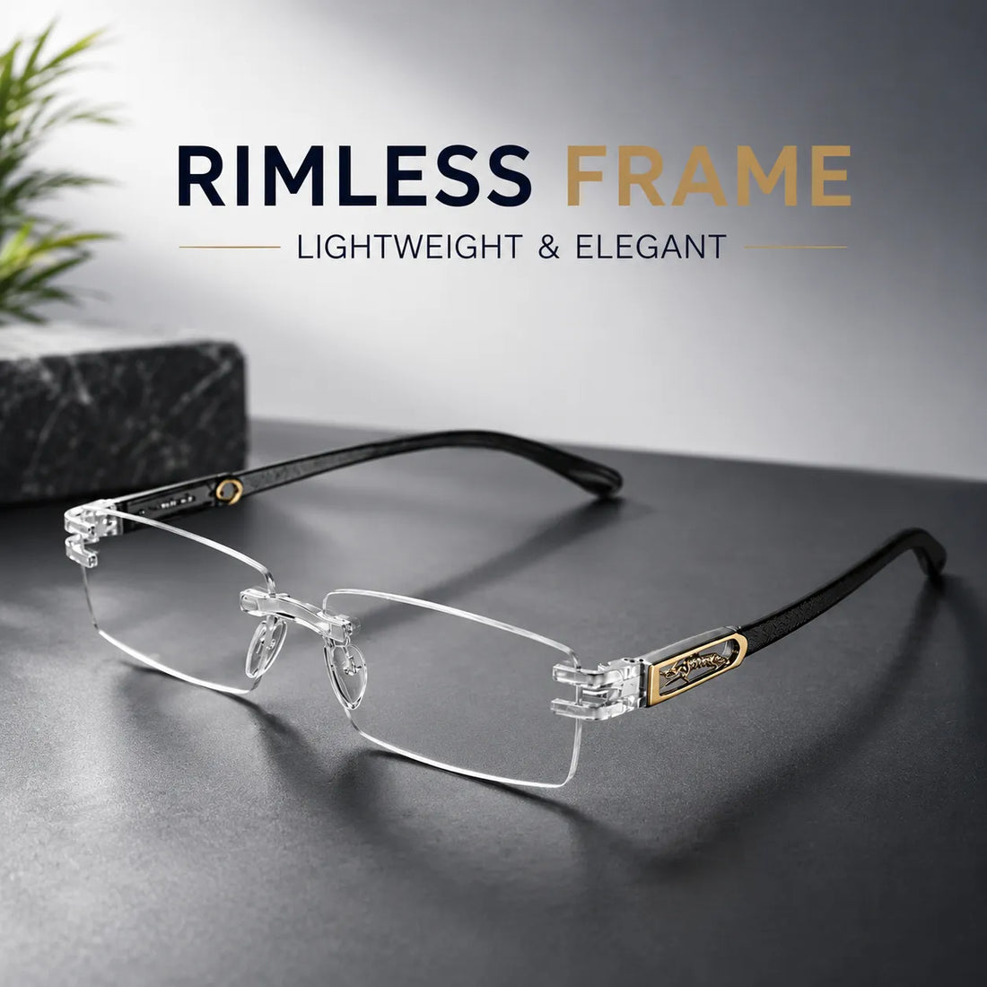 Rimless Adaptive Power Reading Glasses
