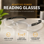 Rimless Adaptive Power Reading Glasses