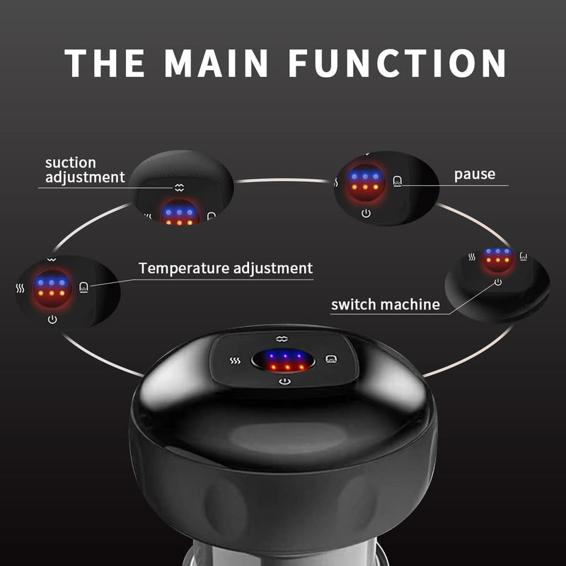 Rechargeable Cupping Therapy Massager with Heat and Suction for Pain Relief and Muscle Relaxation - Dreamzhub