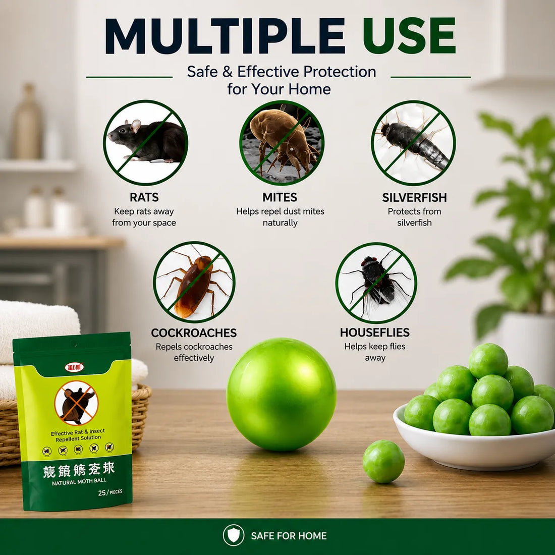 Multi-Purpose Rat & Insect Repellent Balls – Pack of 25
