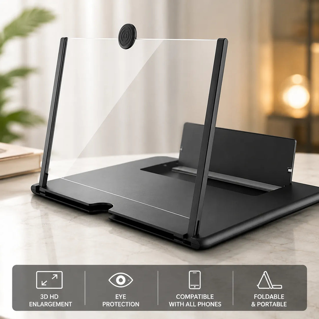 3D Screen Magnifier with Eye-Comfort Viewing Lens