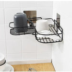 Self - Adhesive Metal Corner Storage Rack | Space - Saving Bathroom & Kitchen Organizer - Dreamzhub