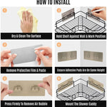 Self - Adhesive Metal Corner Storage Rack | Space - Saving Bathroom & Kitchen Organizer - Dreamzhub
