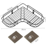 Self - Adhesive Metal Corner Storage Rack | Space - Saving Bathroom & Kitchen Organizer - Dreamzhub