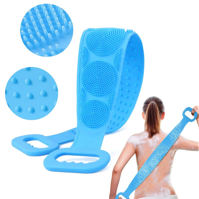 Silicone Bath Body Brush with Long Handle | Exfoliating Back Scrubber for Shower | Deep Cleansing & Massage Brush - Dreamzhub