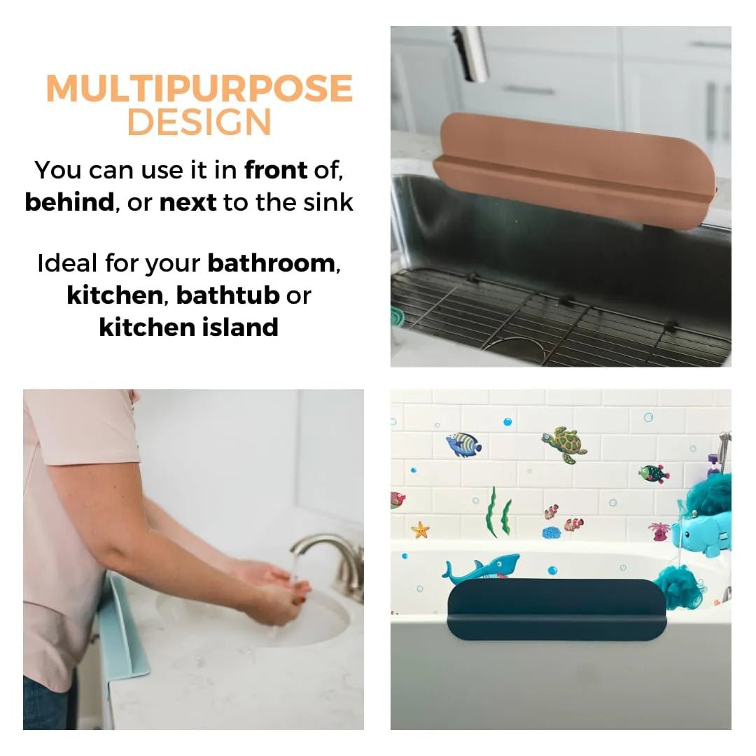 Silicone Sink Water Splash Guard | Flexible Anti - Splash Faucet Protector | Easy - Clean Sink Counter Shield - Dreamzhub