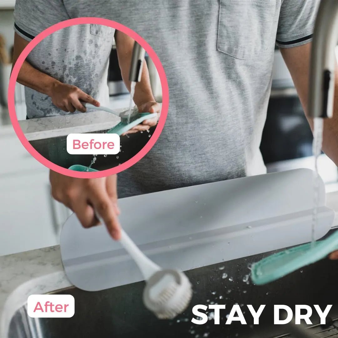 Silicone Sink Water Splash Guard | Flexible Anti - Splash Faucet Protector | Easy - Clean Sink Counter Shield - Dreamzhub